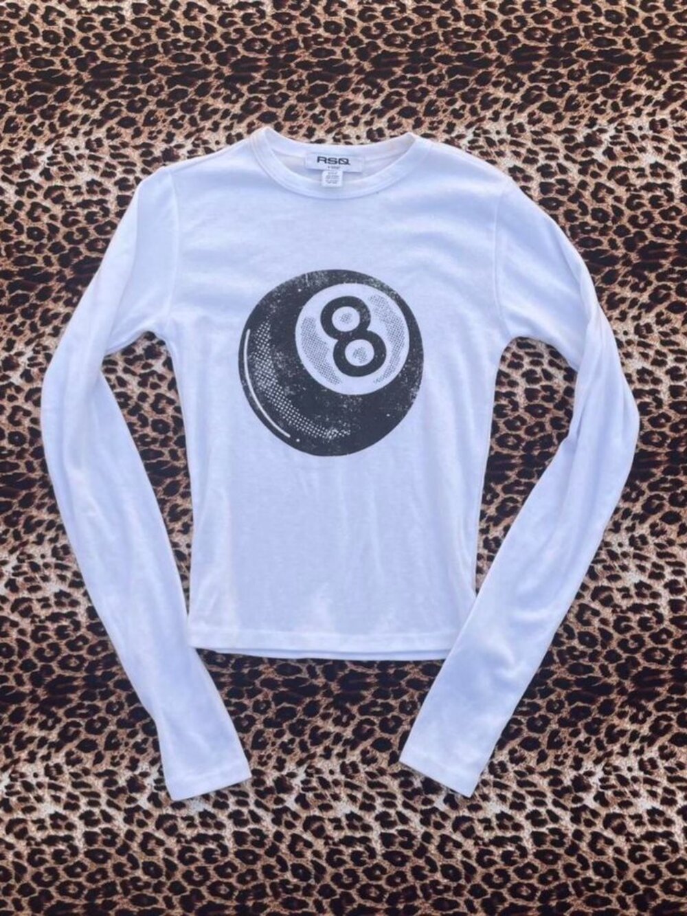 eight ball long sleeve white tee